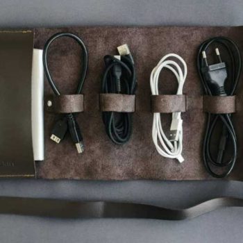 Leather cord roll, personalized gift ideas for men who travel for work