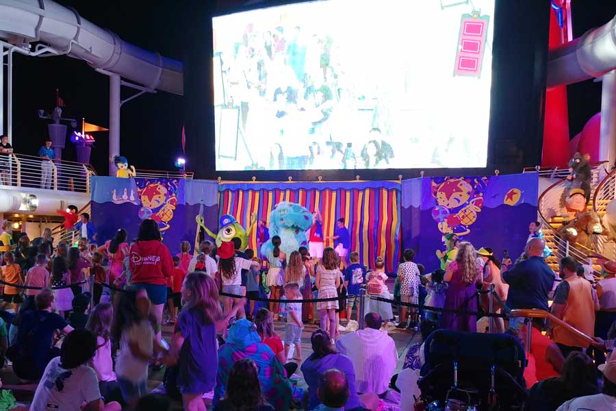 Disney Pixar night at sea, Disney cruise review, first family Disney cruise experience