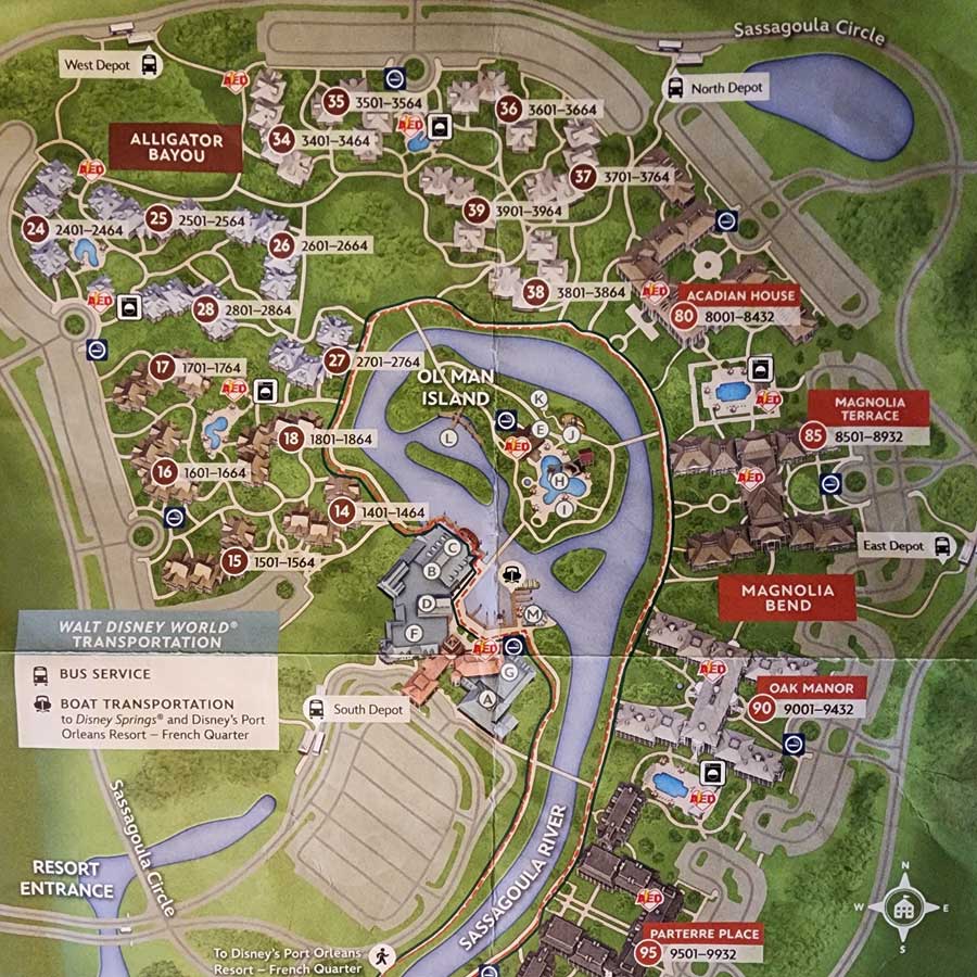 Disney World Port Orleans Riverside Resort map